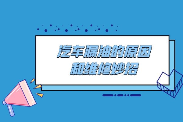 汽车漏油的原因和维修妙招