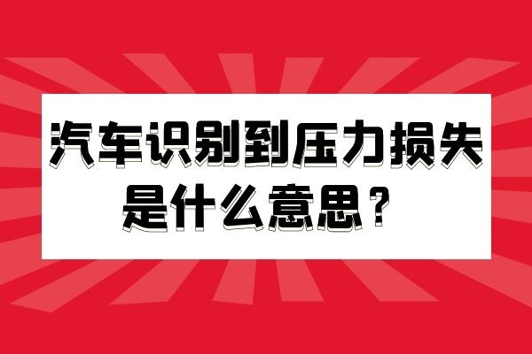 汽车识别到压力损失是什么意思