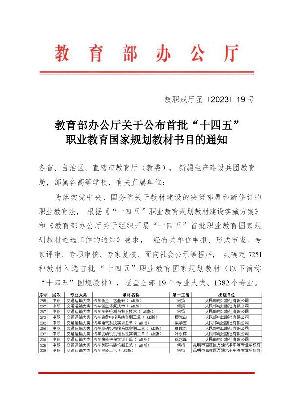 万通教材入选“十四五”职业教育国家规划教材书目