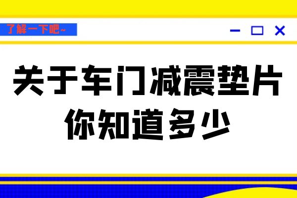 关于车门减震垫片你知道多少