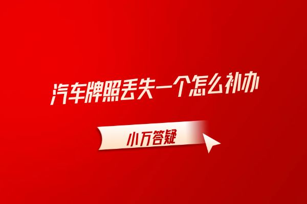 汽车牌照丢失一个怎么补办